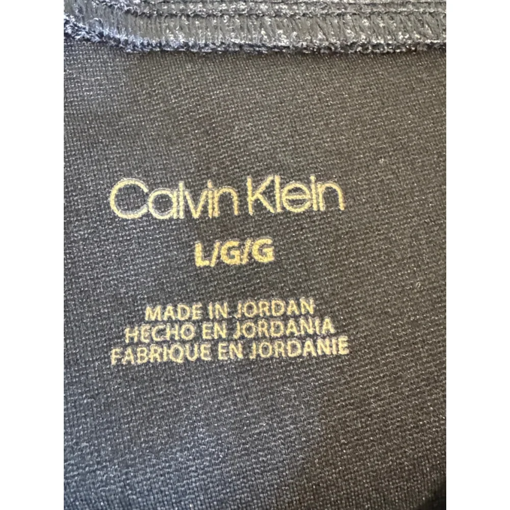 Women's Calvin Klein L Dark Grey Plaid stretch pull on pants